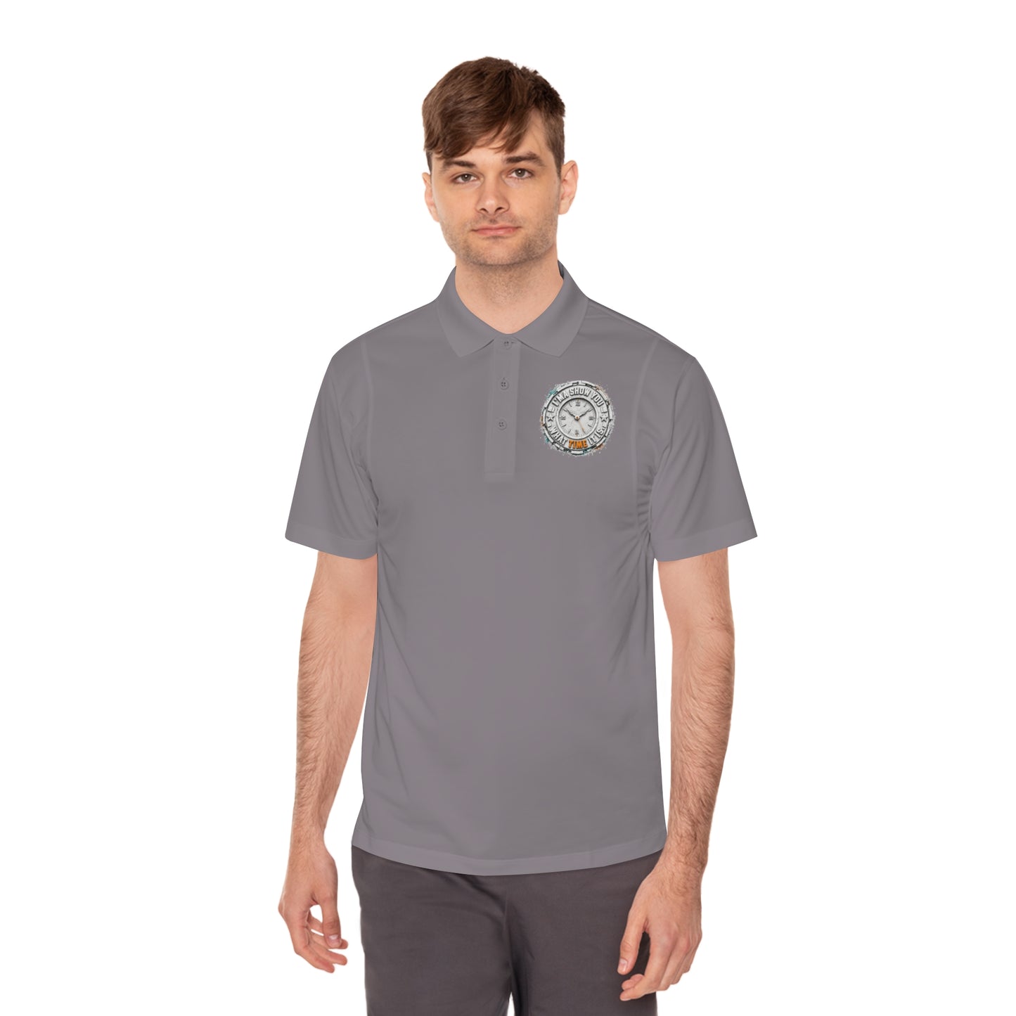 Men's Sport Polo — Vintage Motorcycle Club Crest Chest Logo