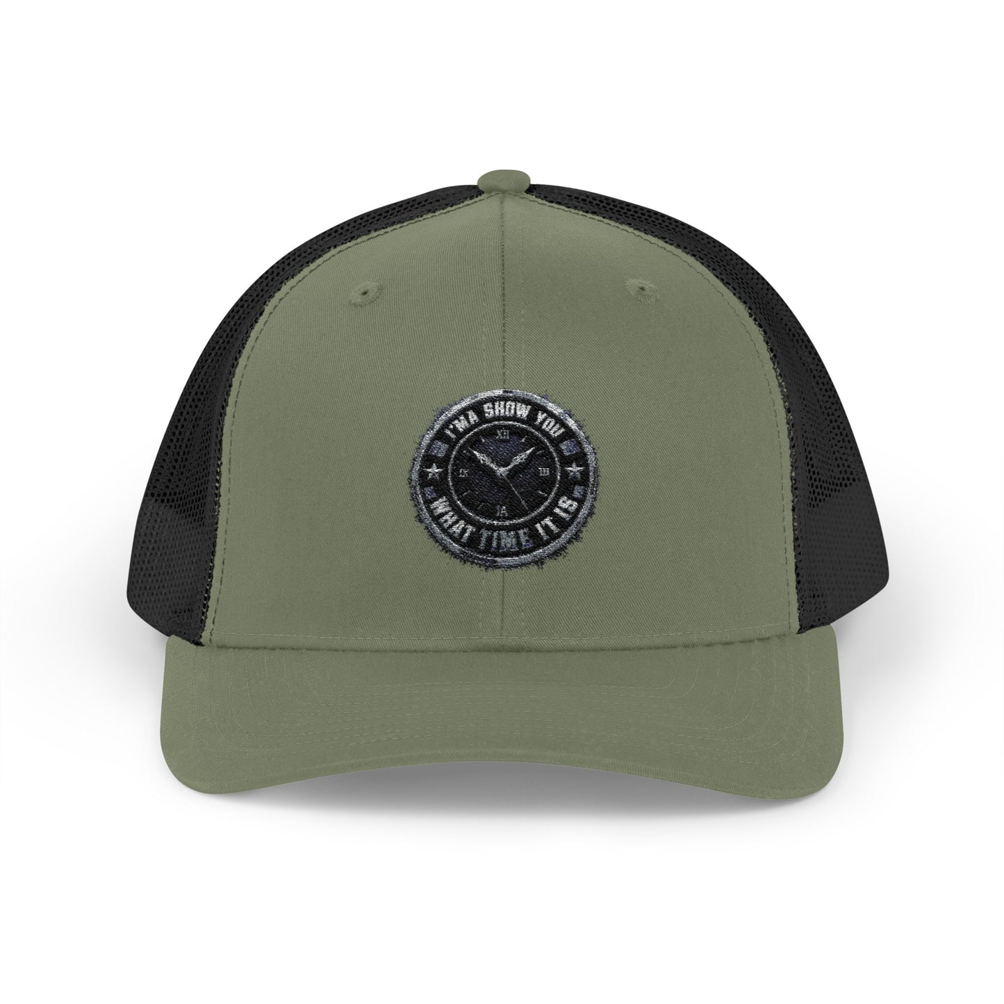 Trucker Cap — Distressed Round Patch 'Don't Ask Me' Vintage Logo