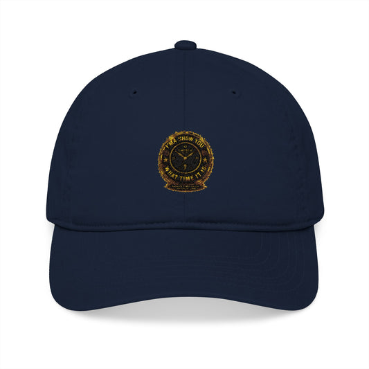 Embroidered Sunflower Badge Organic Baseball Cap