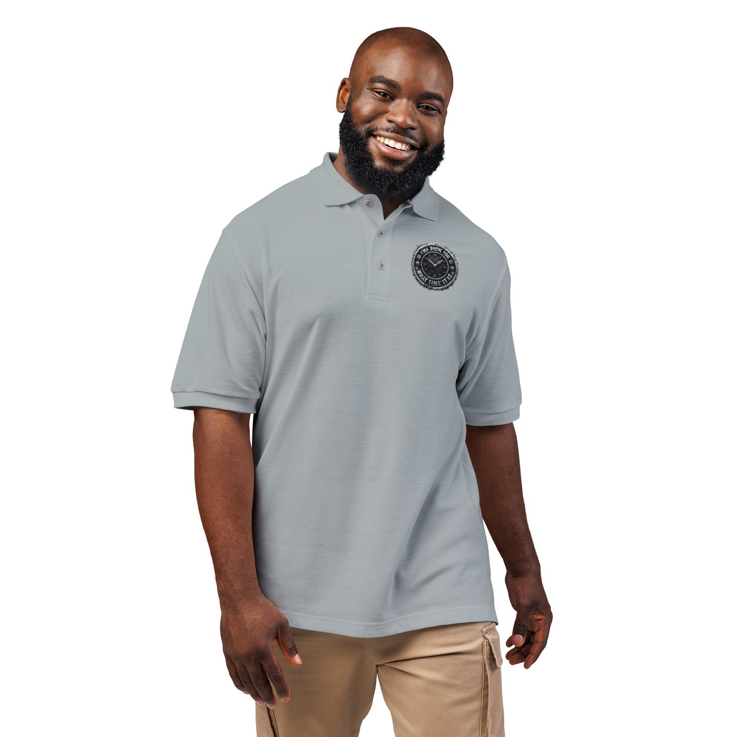 Embroidered Compass Logo Polo — Casual Nautical Work Shirt