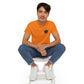 Black T‑Shirt with Orange Holographic Poker Chip Logo – Casino Night Tee