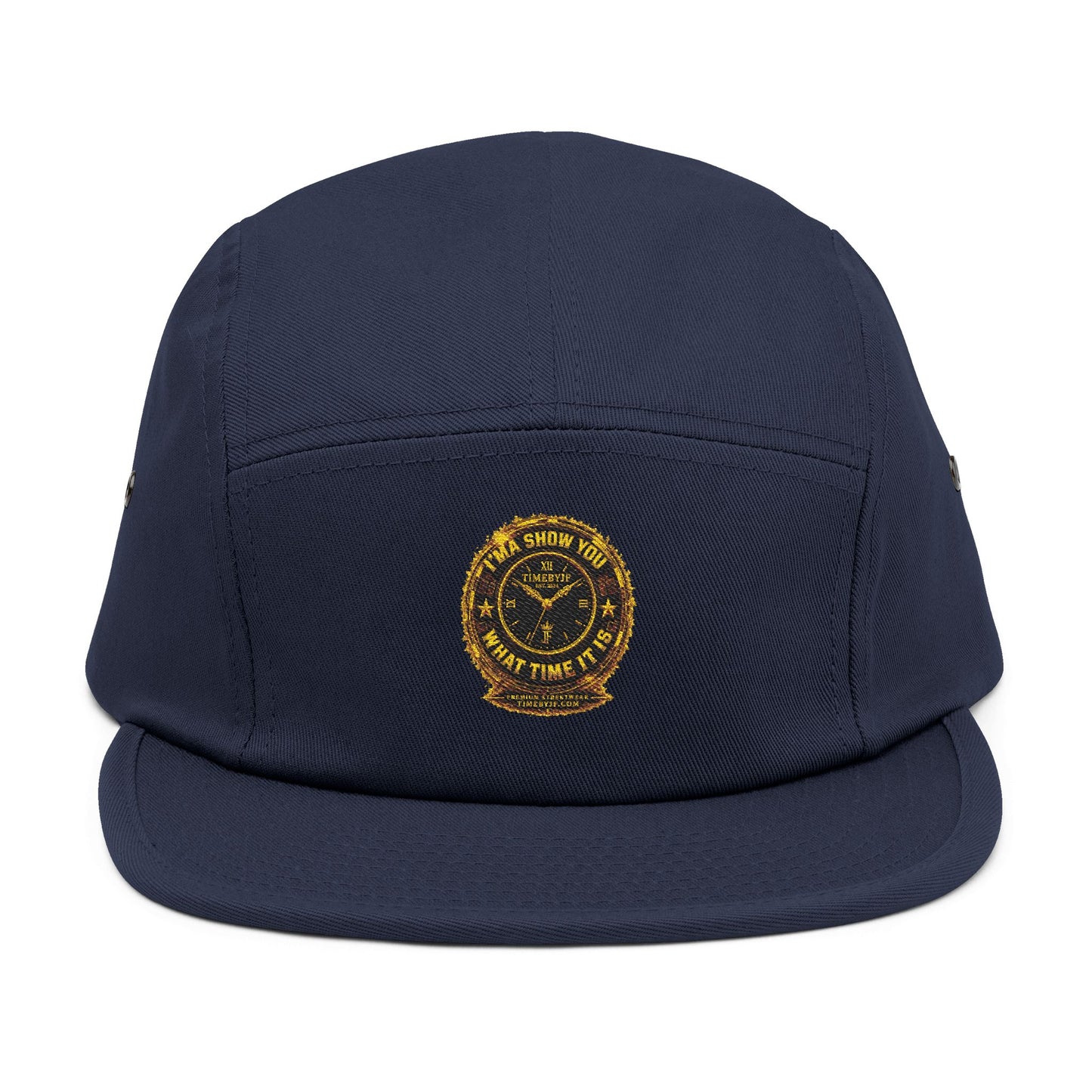 Embroidered Compass Badge 5-Panel Cap — Khaki Outdoor Adventure Hat