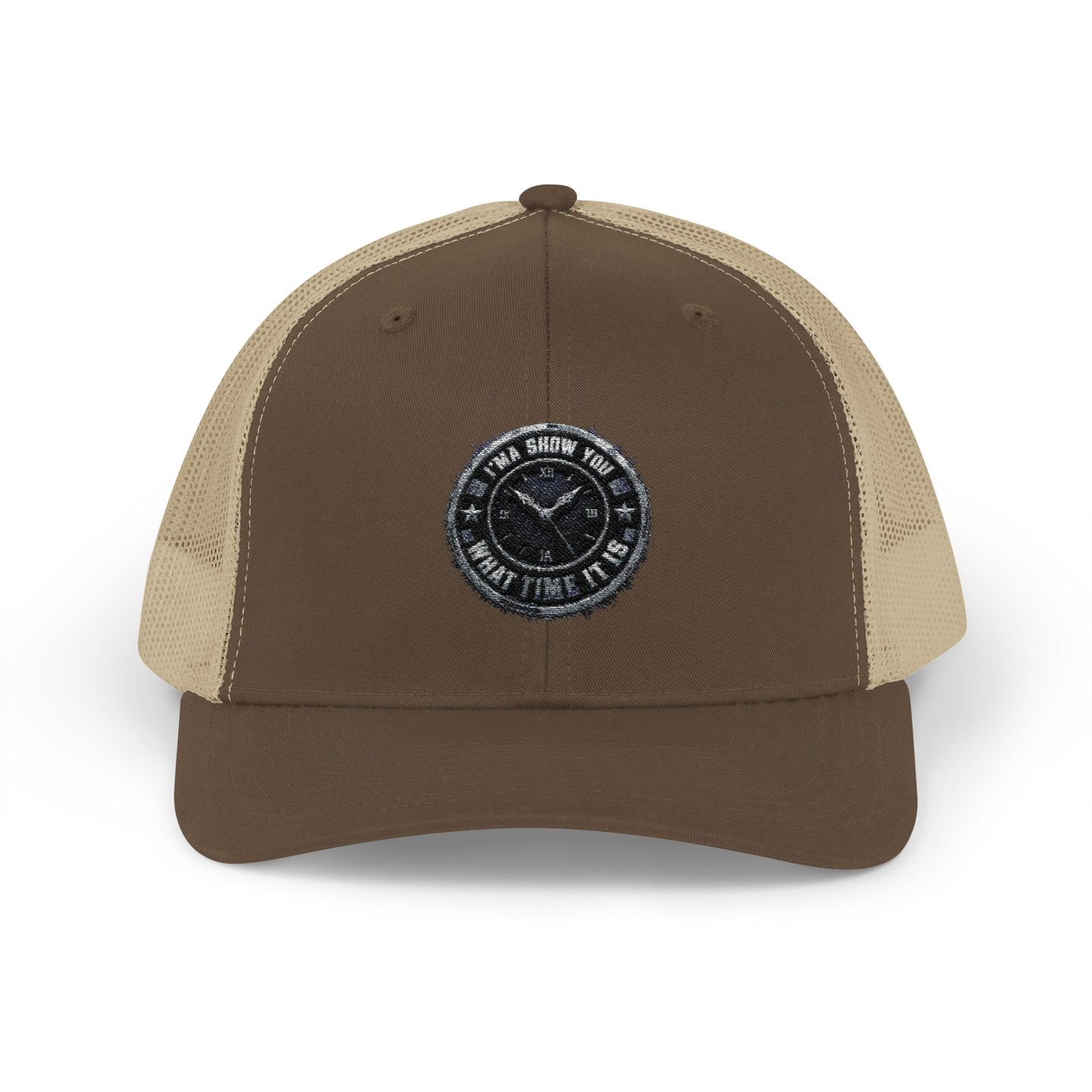 Trucker Cap — Distressed Round Patch 'Don't Ask Me' Vintage Logo
