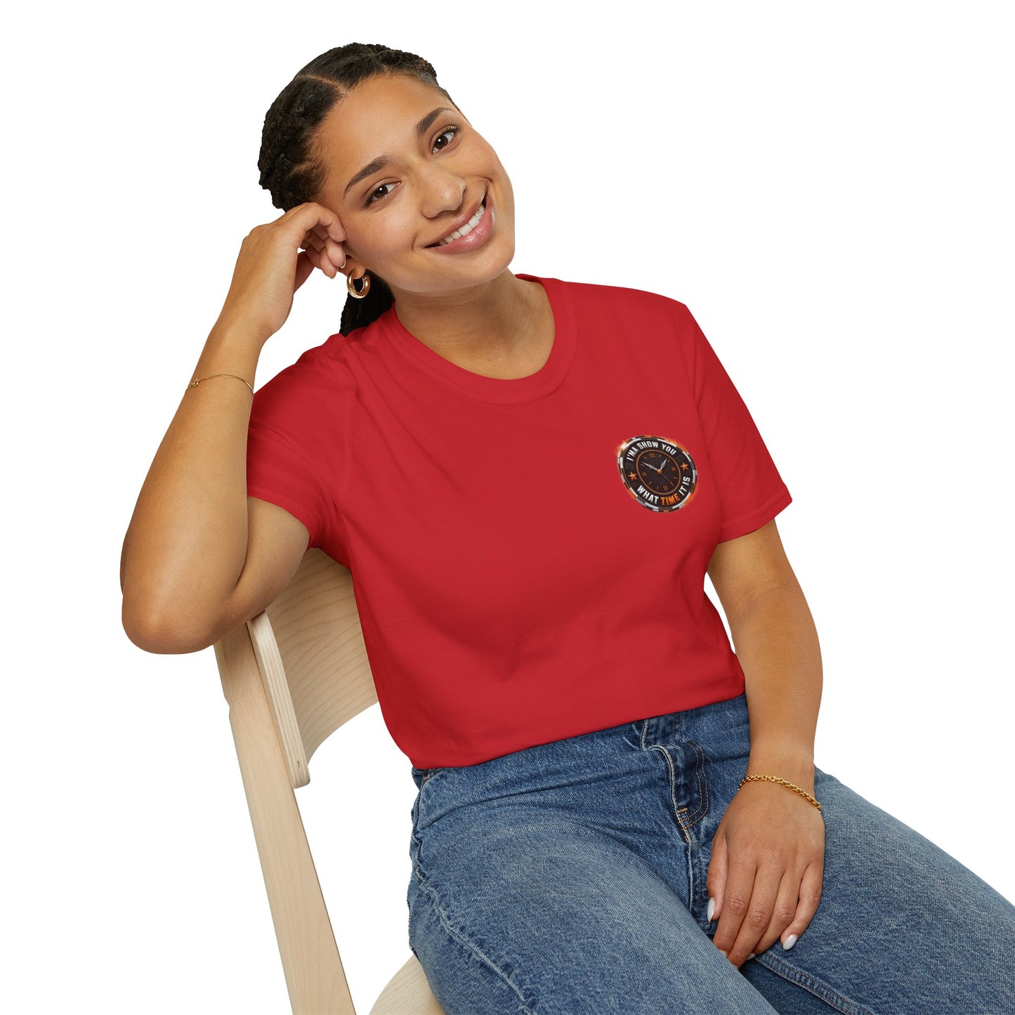 T-Shirt — 'Show Up, It's Your Time' Retro Compass Graphic