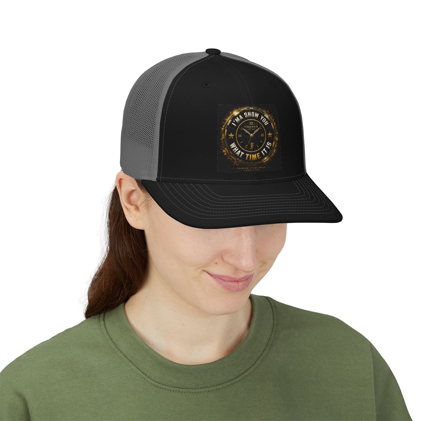 Vintage Dive Watch Patch Snapback Trucker Cap