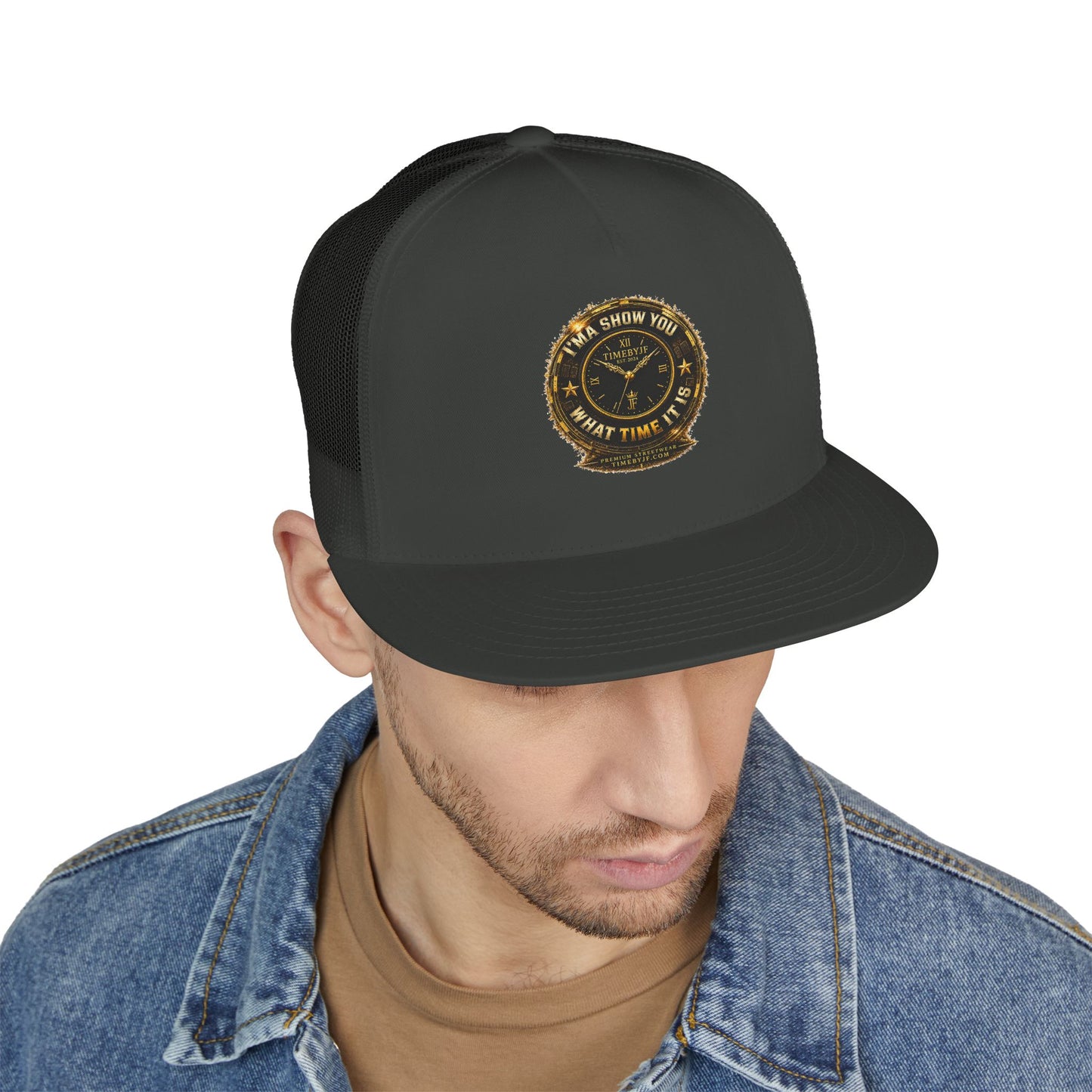 Trucker Cap — 'I’MA SHOW YOU WHAT TIME IT IS' Vintage Compass Logo Snapback
