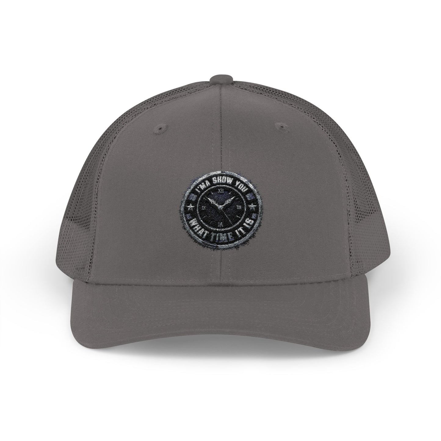 Trucker Cap — Distressed Round Patch 'Don't Ask Me' Vintage Logo