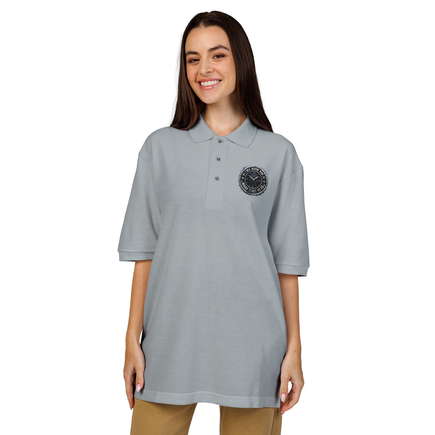 Embroidered Compass Logo Polo — Casual Nautical Work Shirt