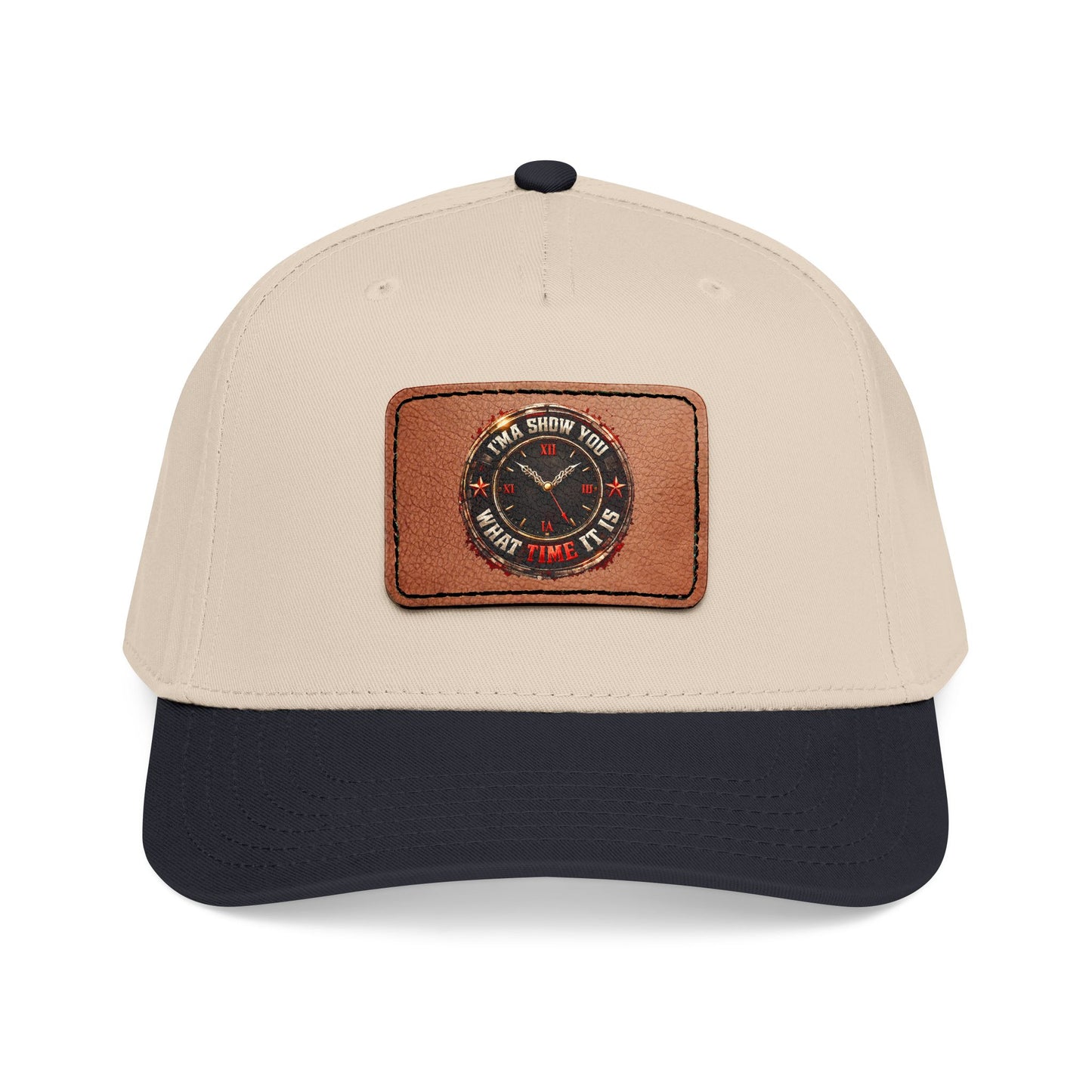 Vintage Compass Leather Patch Baseball Cap
