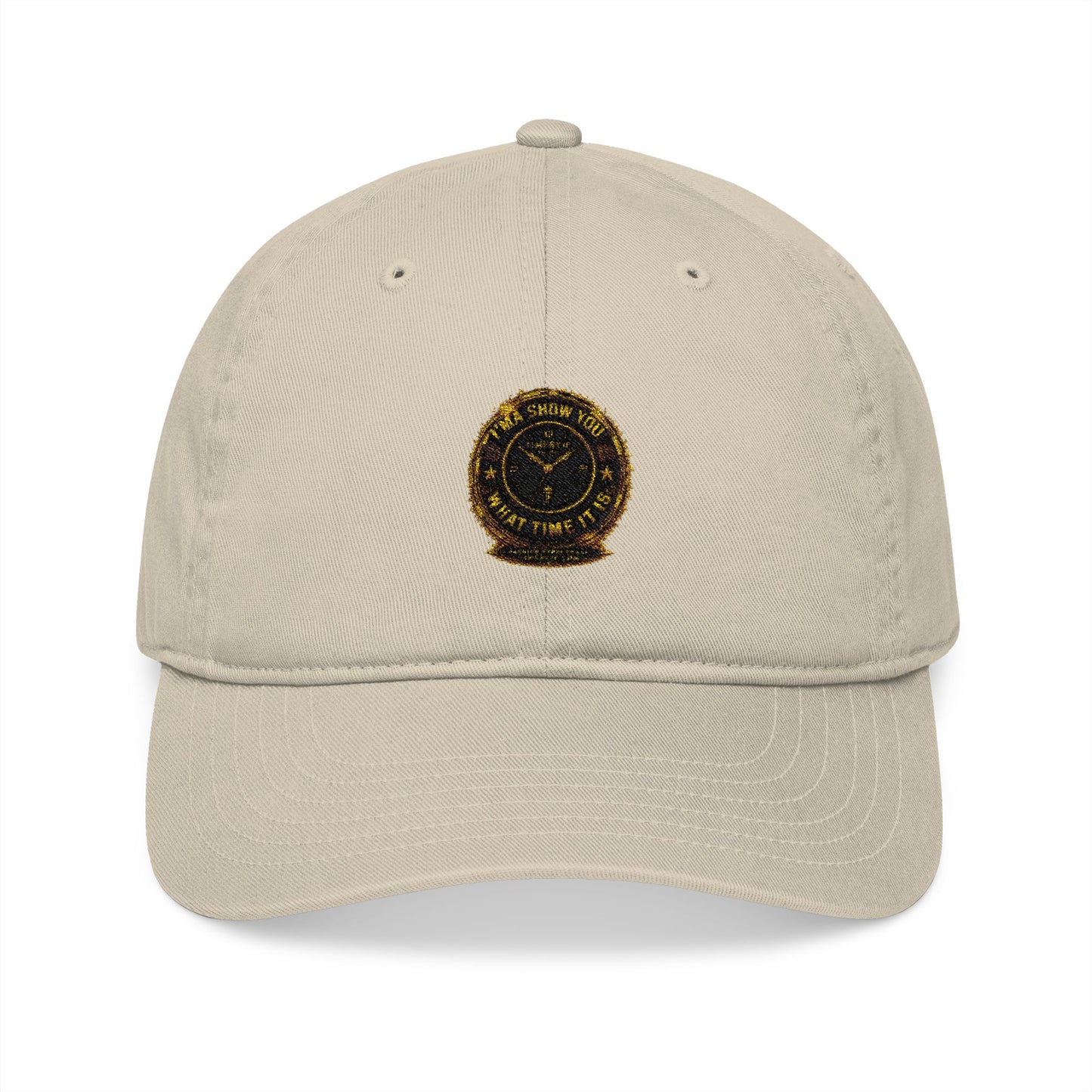 Embroidered Sunflower Badge Organic Baseball Cap