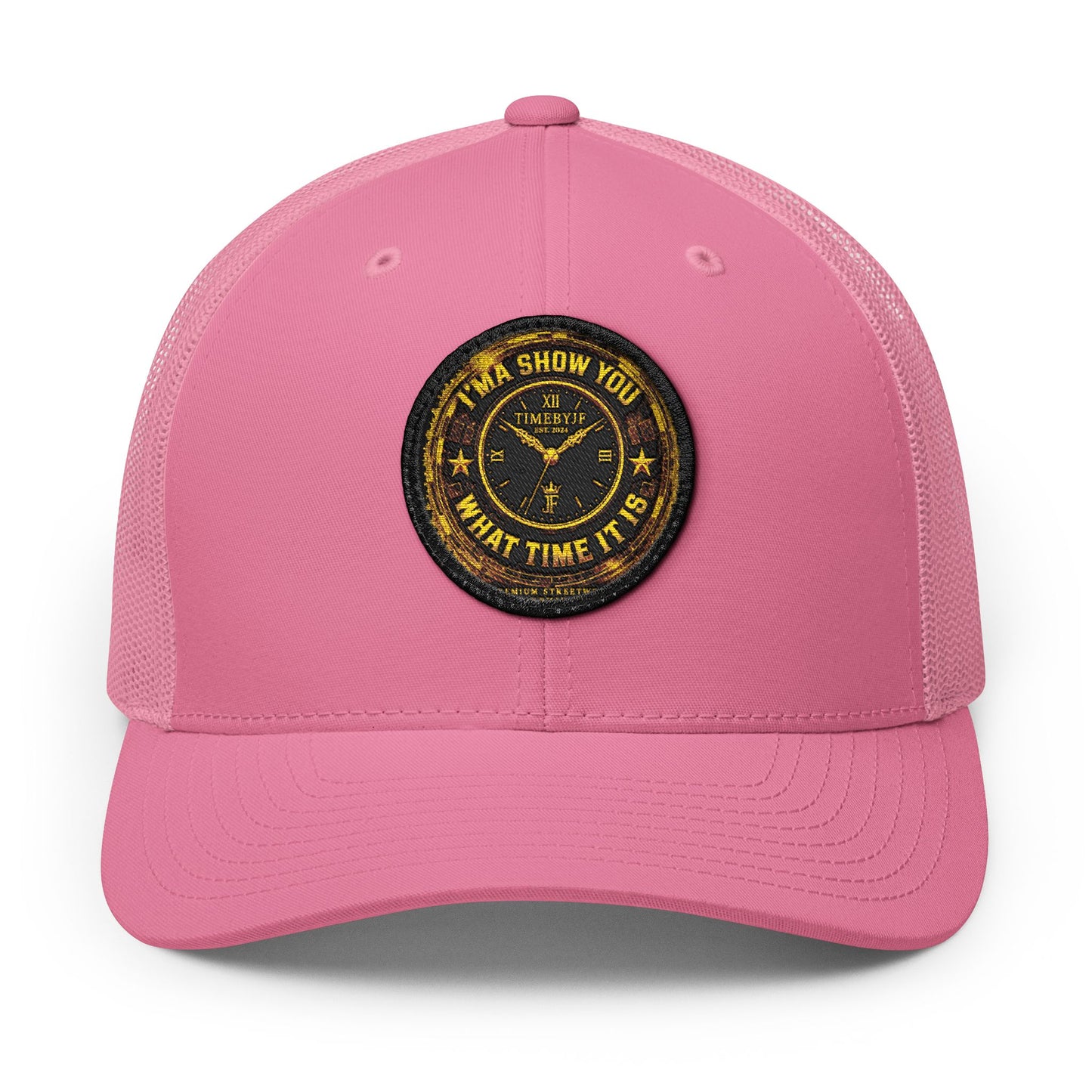 Vintage 'Show Me What Time It Is' Embroidered Patch Trucker Cap