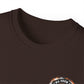 Black T‑Shirt with Orange Holographic Poker Chip Logo – Casino Night Tee