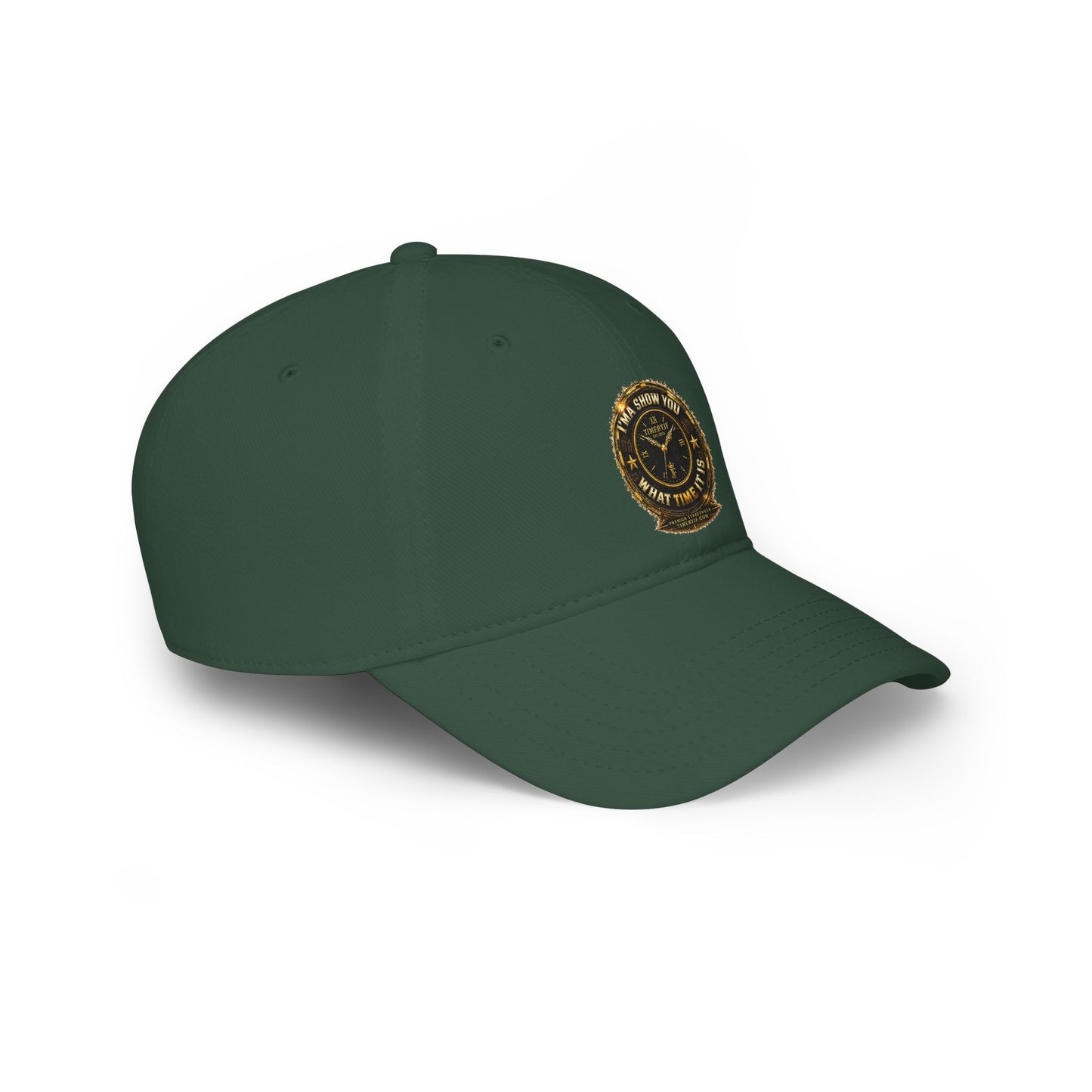 Low Profile Baseball Cap — Vintage Ship Wheel Clock Design
