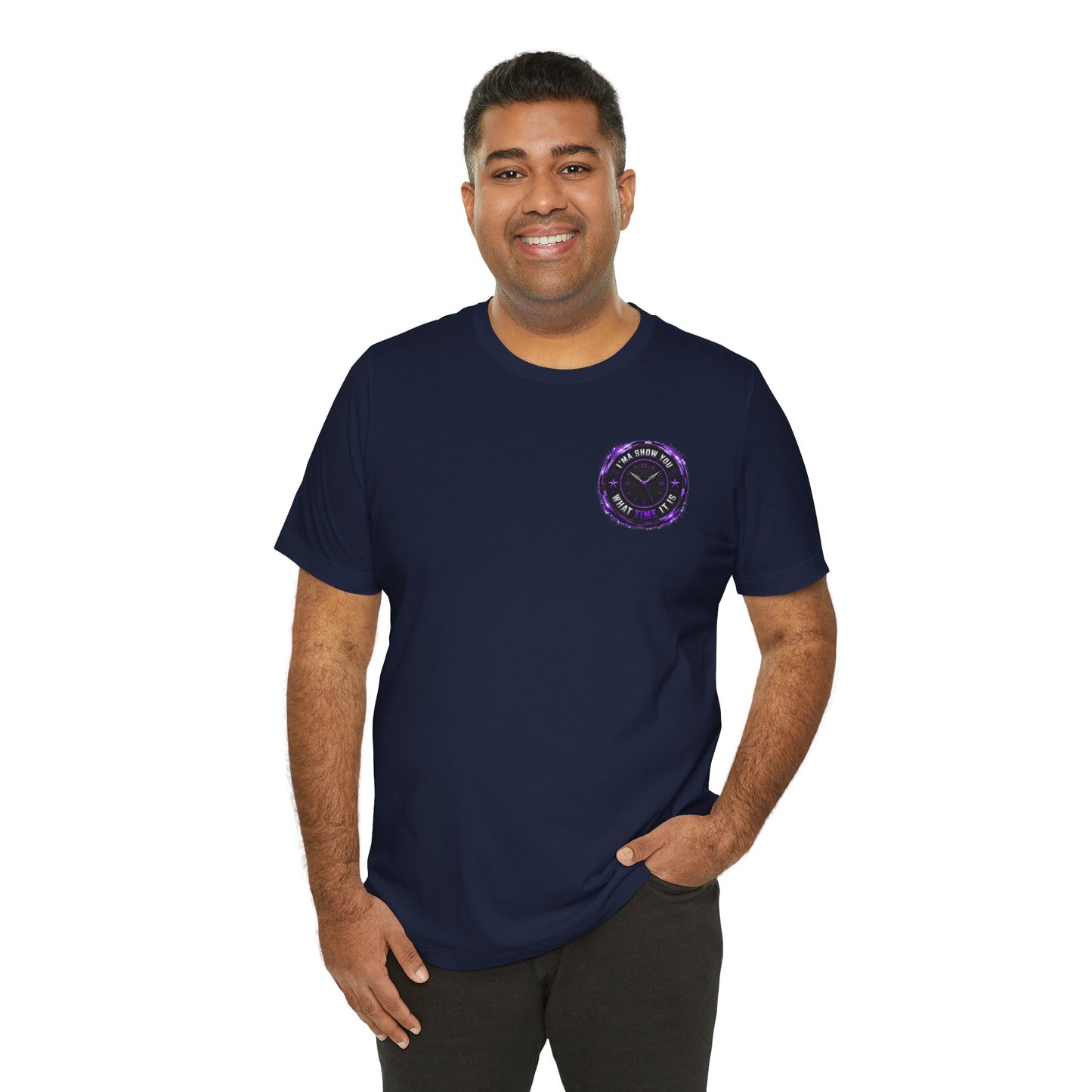 Pocket Cosmic Clock Tee — "Time to Glow" Graphic T‑Shirt