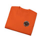 Black T‑Shirt with Orange Holographic Poker Chip Logo – Casino Night Tee