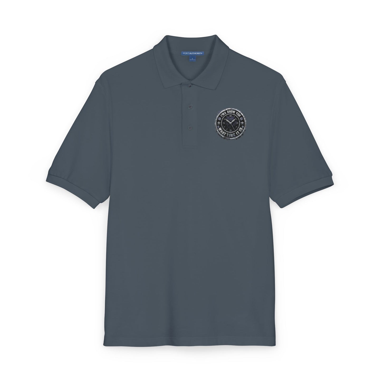 Embroidered Compass Logo Polo — Casual Nautical Work Shirt