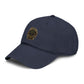 Washed Cotton Baseball Cap with Vintage Compass Patch - Adventure Travel Hat