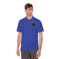 Men's Sport Polo — Blue Compass Badge Performance Golf Shirt