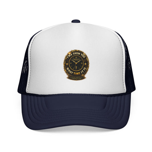 Trucker Cap — Vintage Compass Patch “I’MA SHOW YOU WHAT TIME IT IS”