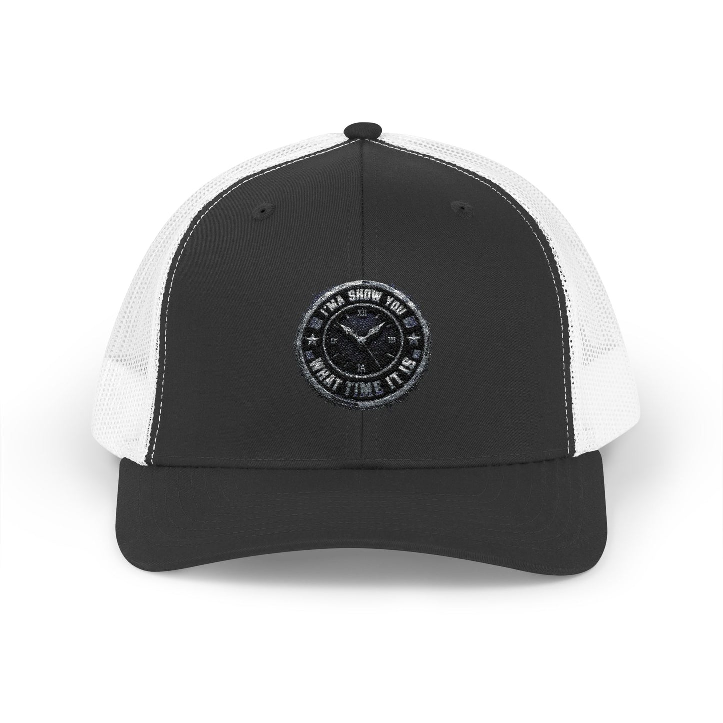 Trucker Cap — Distressed Round Patch 'Don't Ask Me' Vintage Logo