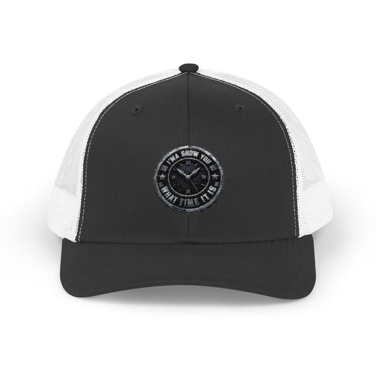 Trucker Cap — Distressed Round Patch 'Don't Ask Me' Vintage Logo