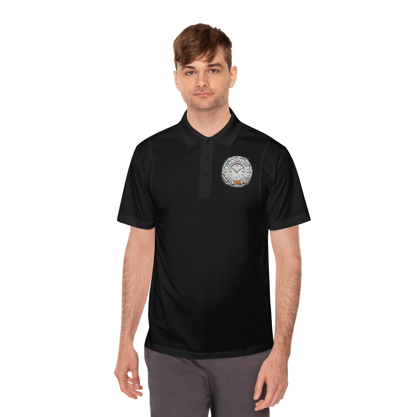 Men's Sport Polo — Vintage Motorcycle Club Crest Chest Logo