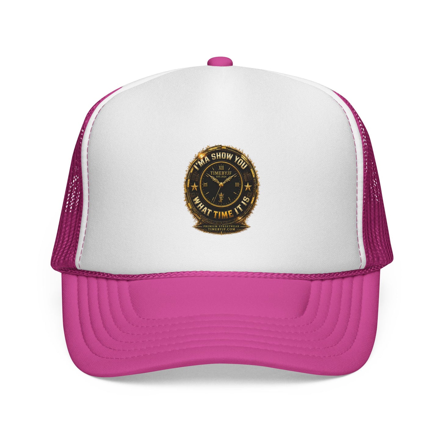 Vintage Gold Compass Trucker Cap — “Nowhere to Be, Any Time to Go” Mesh Hat