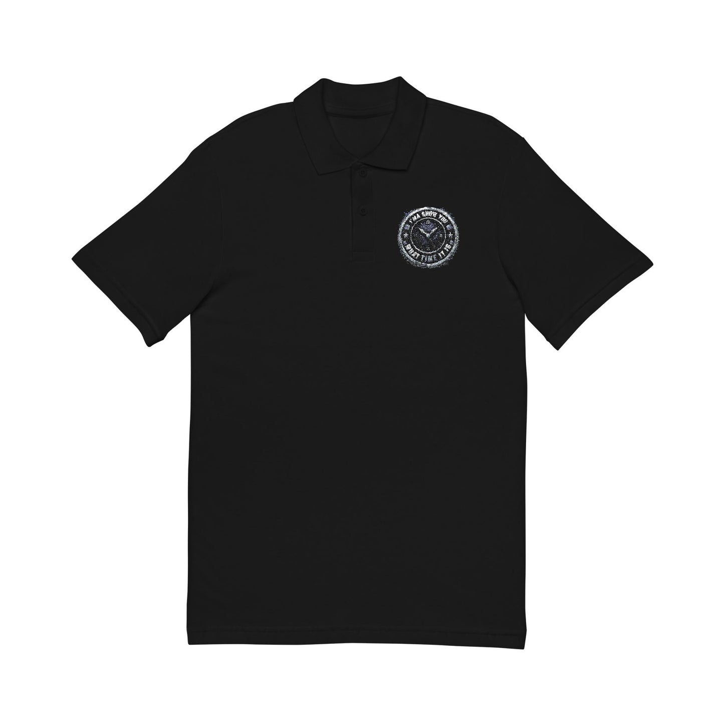 Embroidered Crest Polo Shirt — Classic White Pique