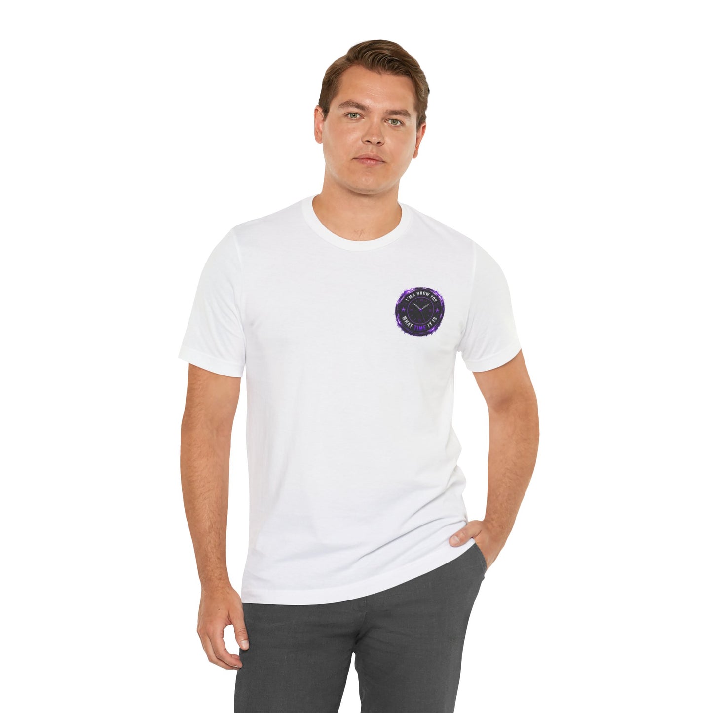 Pocket Cosmic Clock Tee — "Time to Glow" Graphic T‑Shirt