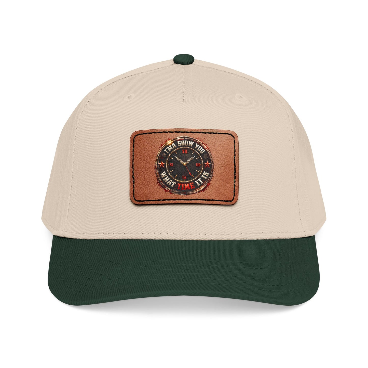 Vintage Compass Leather Patch Baseball Cap