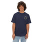 Vintage Patch Logo Tee — Minimal Chest Emblem Casual T‑Shirt