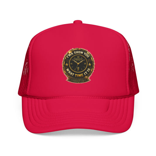 Trucker Hat — 'What Time Is It? I'ma Show You' Vintage Clock Patch