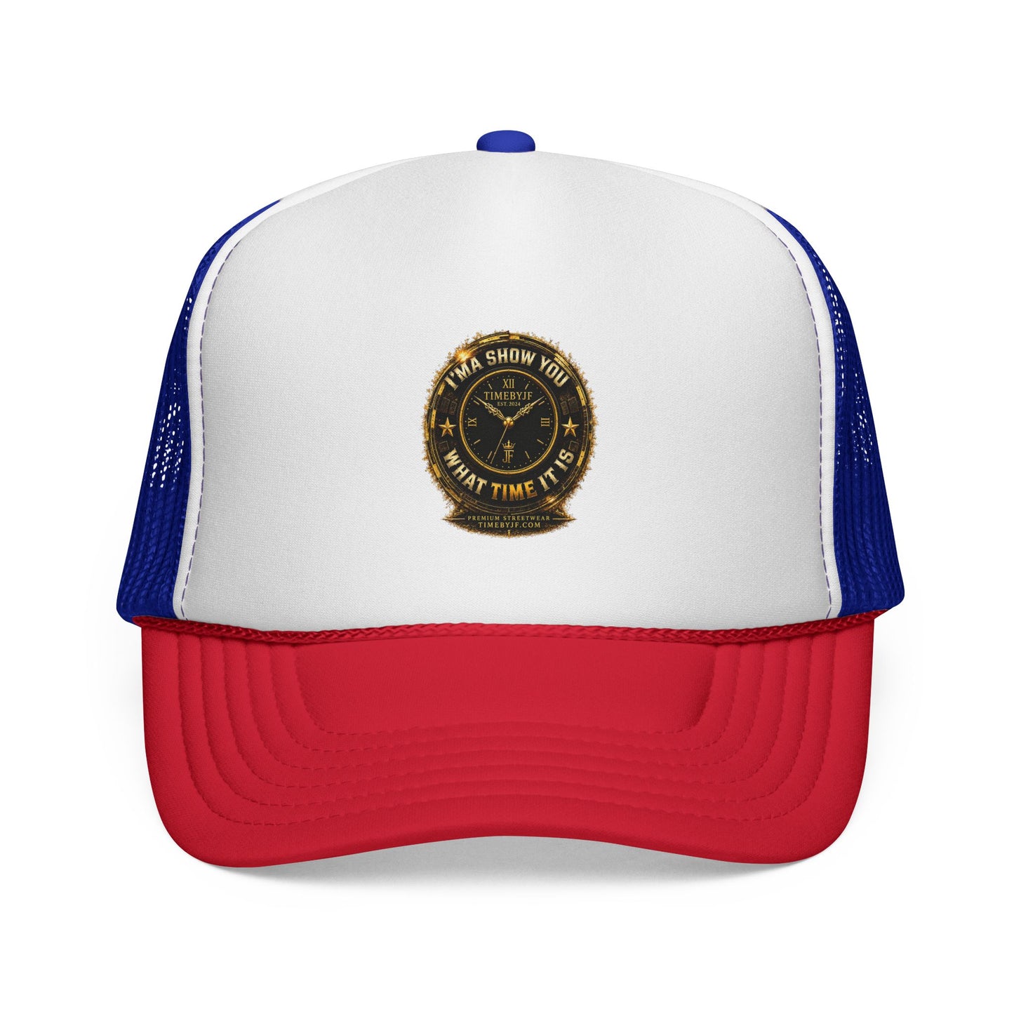 Trucker Cap — Vintage Compass Patch “I’MA SHOW YOU WHAT TIME IT IS”
