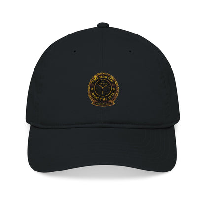 Embroidered Sunflower Badge Organic Baseball Cap