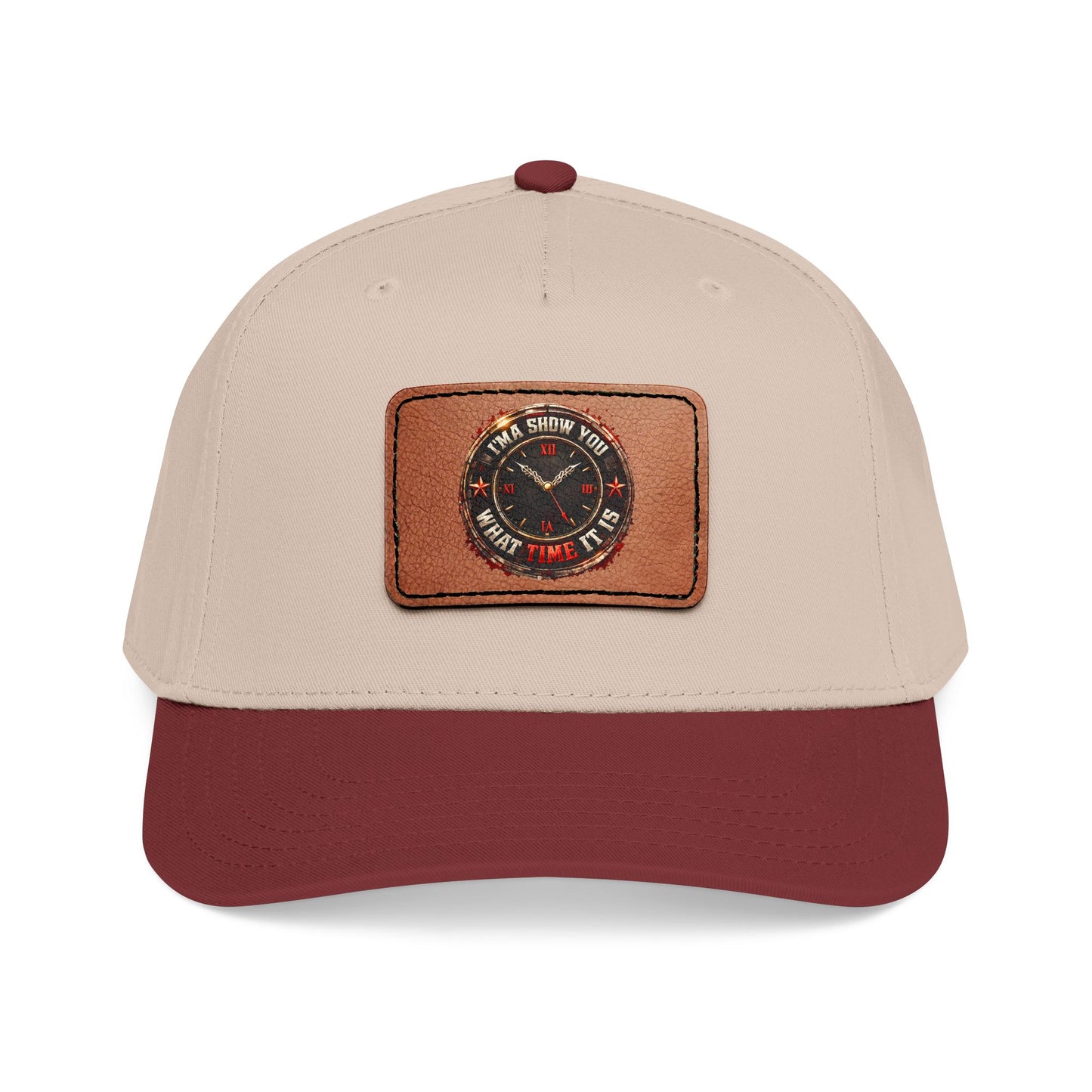 Vintage Compass Leather Patch Baseball Cap