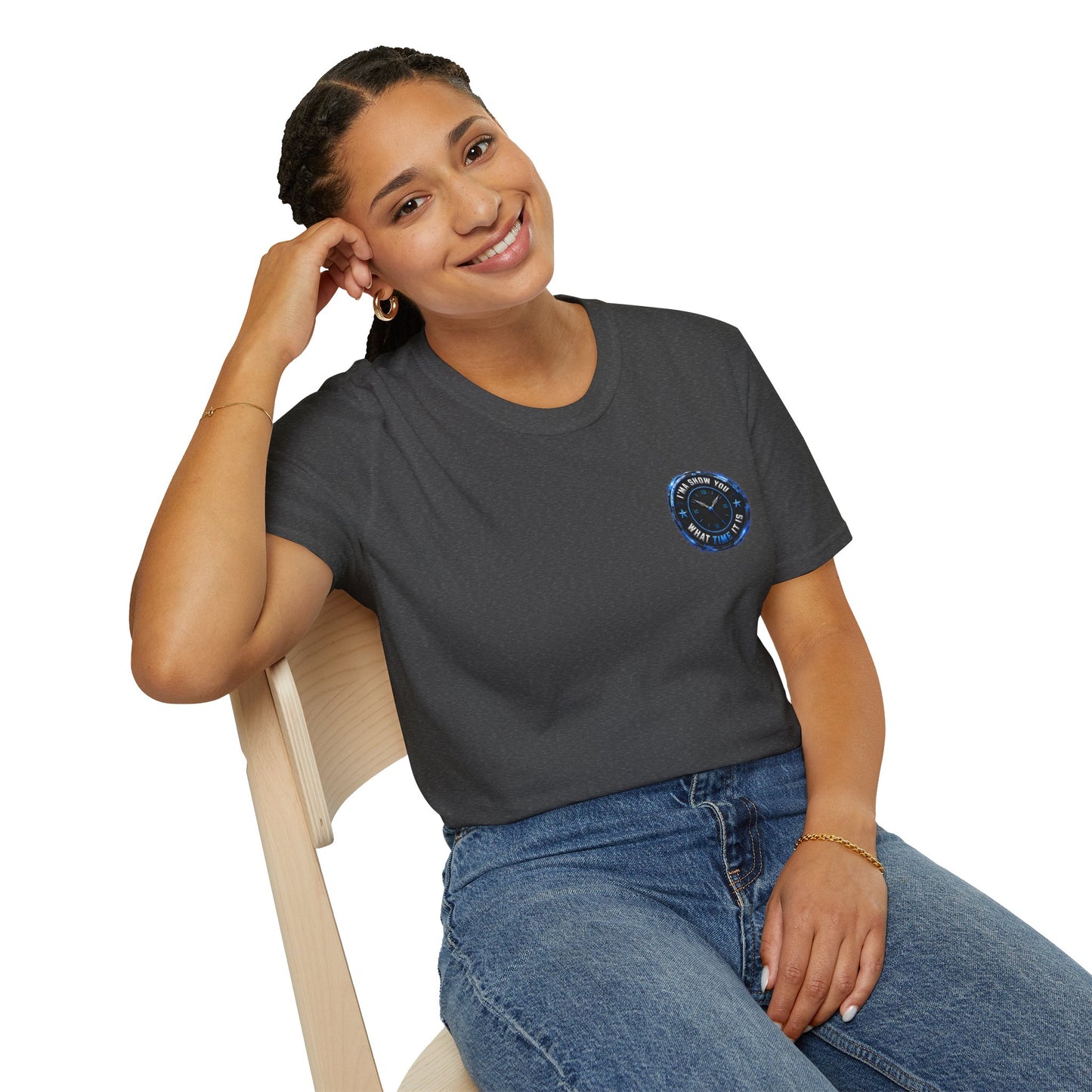 Vintage Compass Badge T-Shirt — "Take Your Time" Minimal Travel Tee