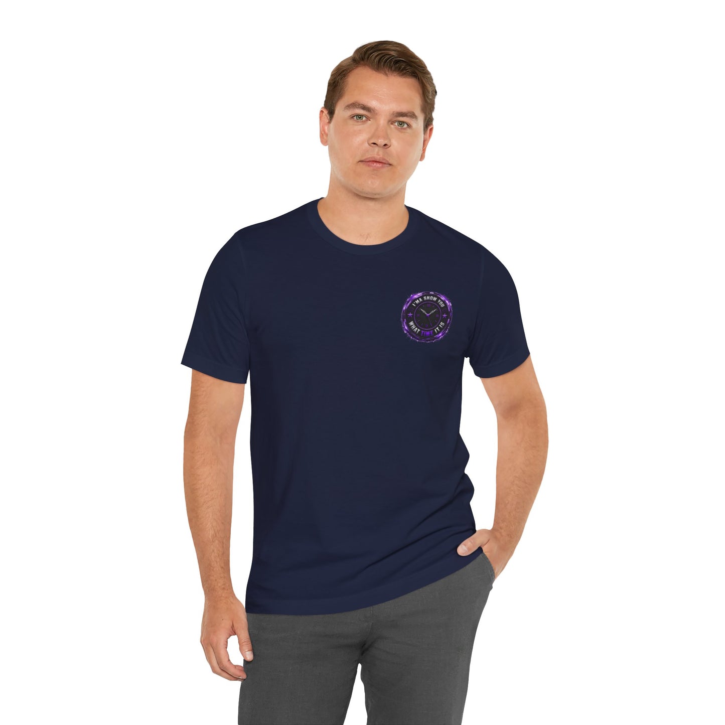 Pocket Cosmic Clock Tee — "Time to Glow" Graphic T‑Shirt
