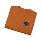 Black T‑Shirt with Orange Holographic Poker Chip Logo – Casino Night Tee