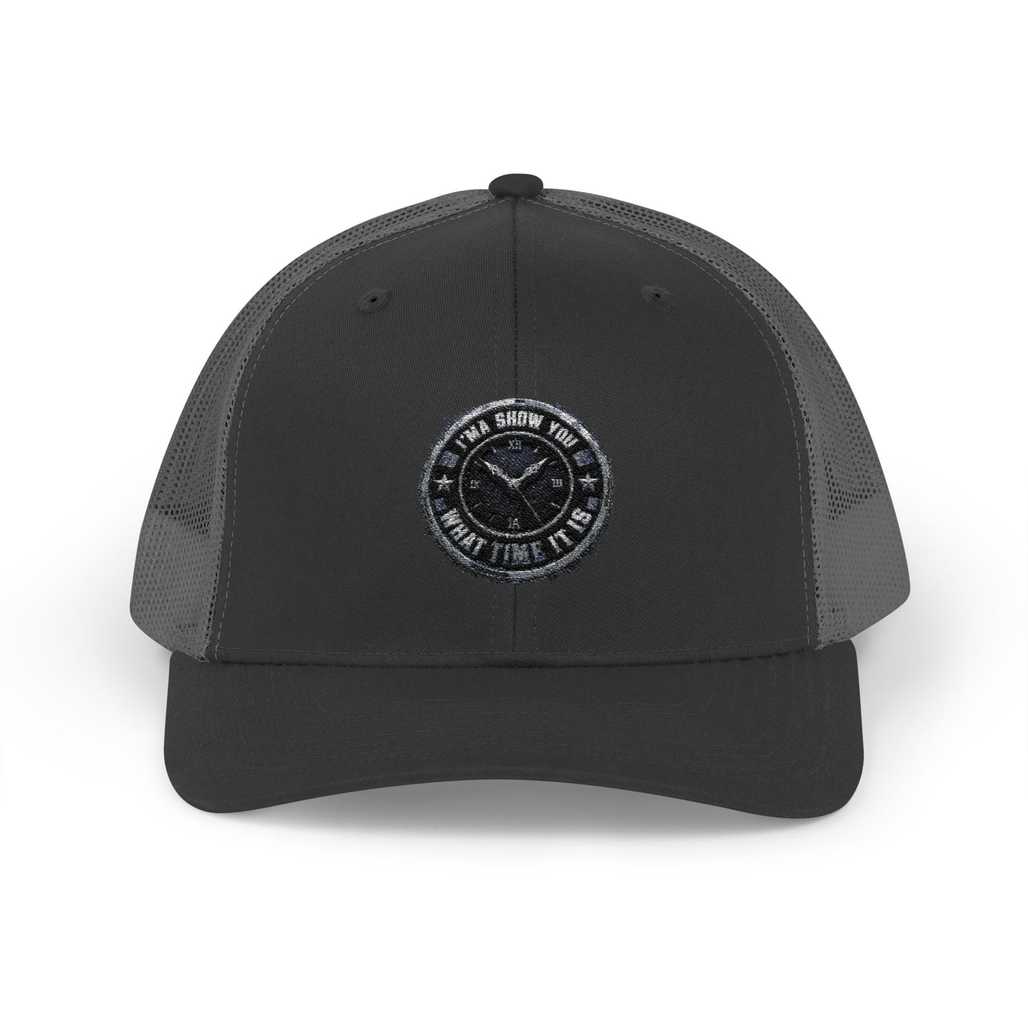 Trucker Cap — Distressed Round Patch 'Don't Ask Me' Vintage Logo