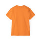 Black T‑Shirt with Orange Holographic Poker Chip Logo – Casino Night Tee