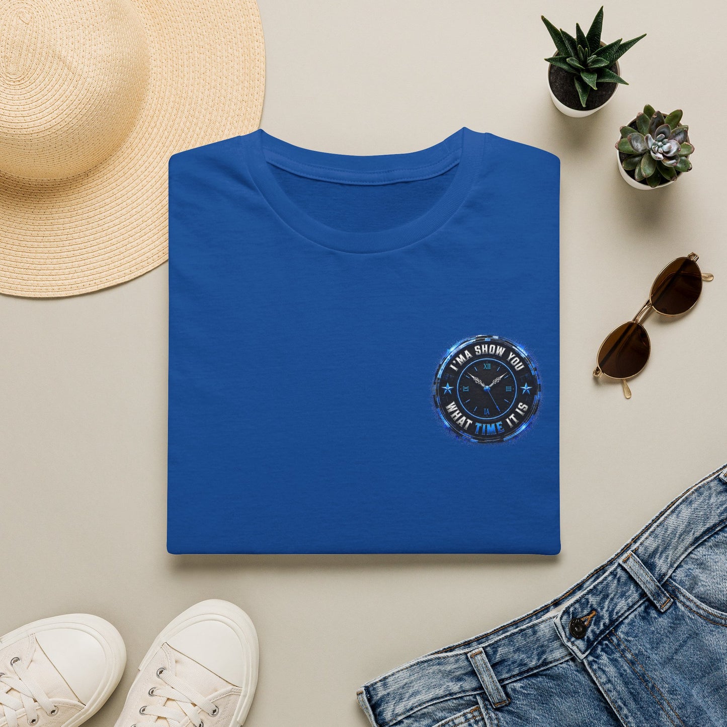 Vintage Compass Badge T-Shirt — "Take Your Time" Minimal Travel Tee