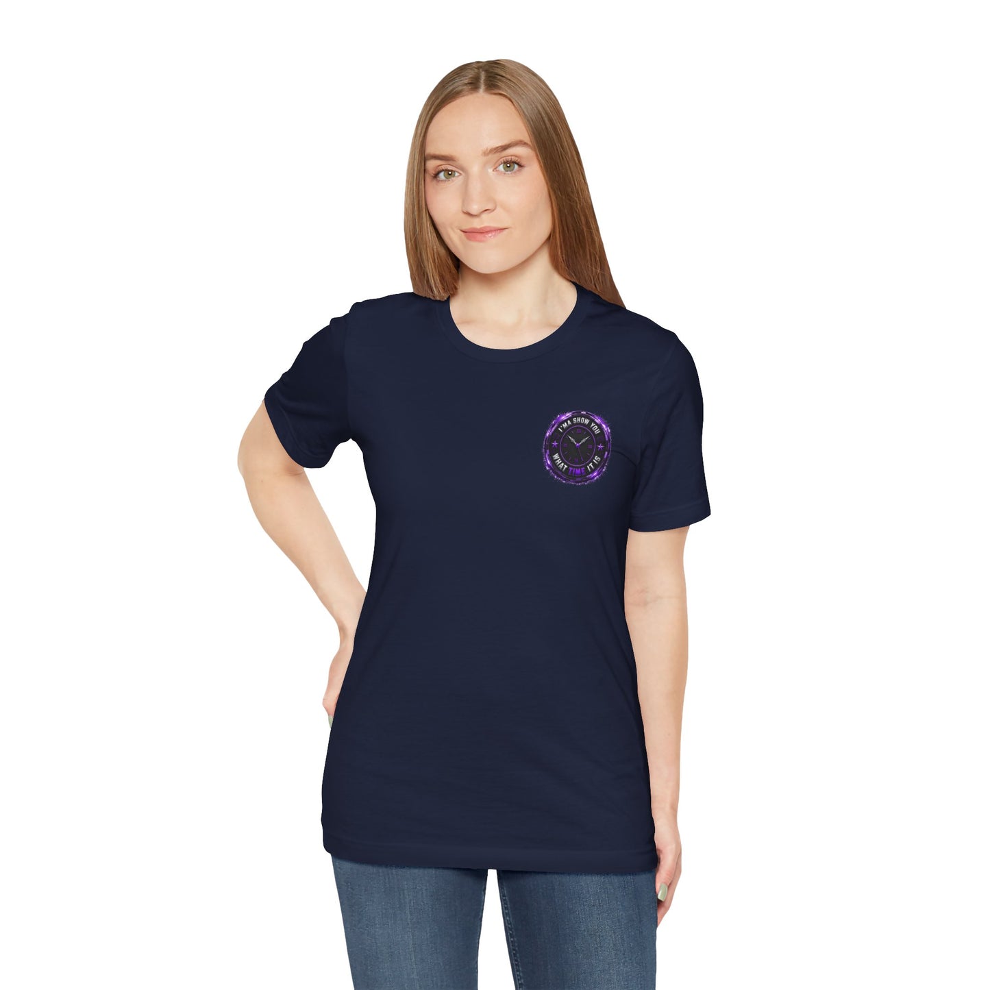 Pocket Cosmic Clock Tee — "Time to Glow" Graphic T‑Shirt