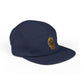 Embroidered Compass Badge 5-Panel Cap — Khaki Outdoor Adventure Hat
