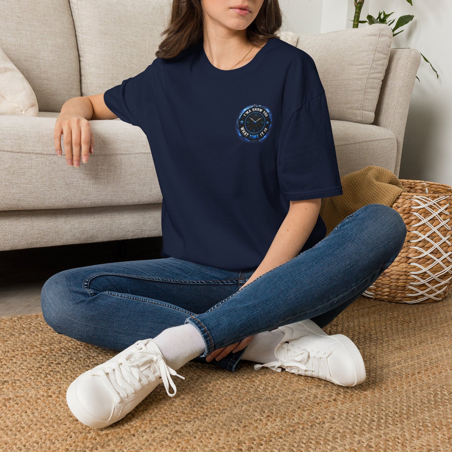 Vintage Compass Badge T-Shirt — "Take Your Time" Minimal Travel Tee