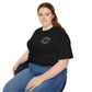 Black T‑Shirt with Orange Holographic Poker Chip Logo – Casino Night Tee