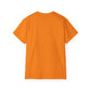 Black T‑Shirt with Orange Holographic Poker Chip Logo – Casino Night Tee