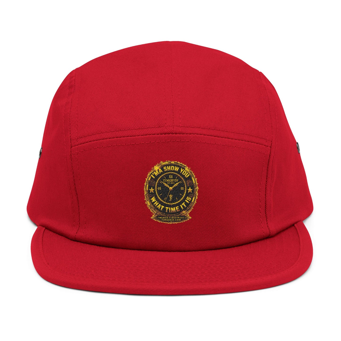 Embroidered Compass Badge 5-Panel Cap — Khaki Outdoor Adventure Hat