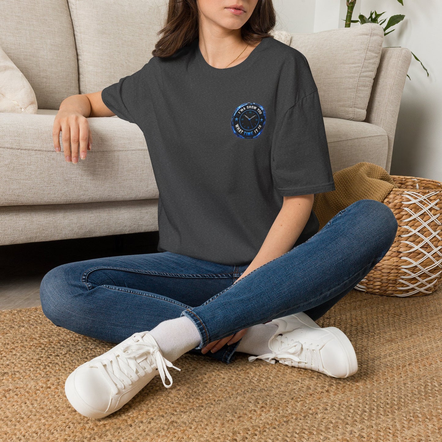 Vintage Compass Badge T-Shirt — "Take Your Time" Minimal Travel Tee