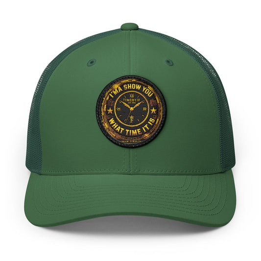 Vintage 'Show Me What Time It Is' Embroidered Patch Trucker Cap