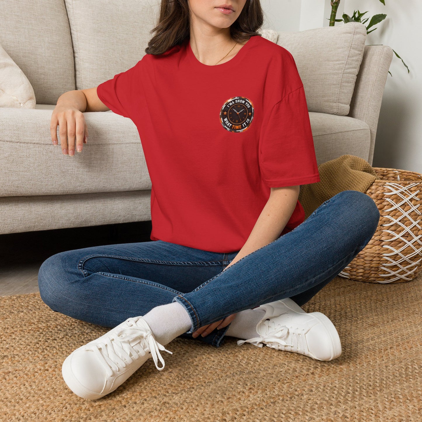 T-Shirt — 'Show Up, It's Your Time' Retro Compass Graphic